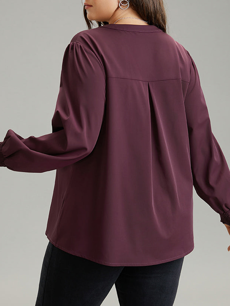 Elegant Burgundy V-neck shirt